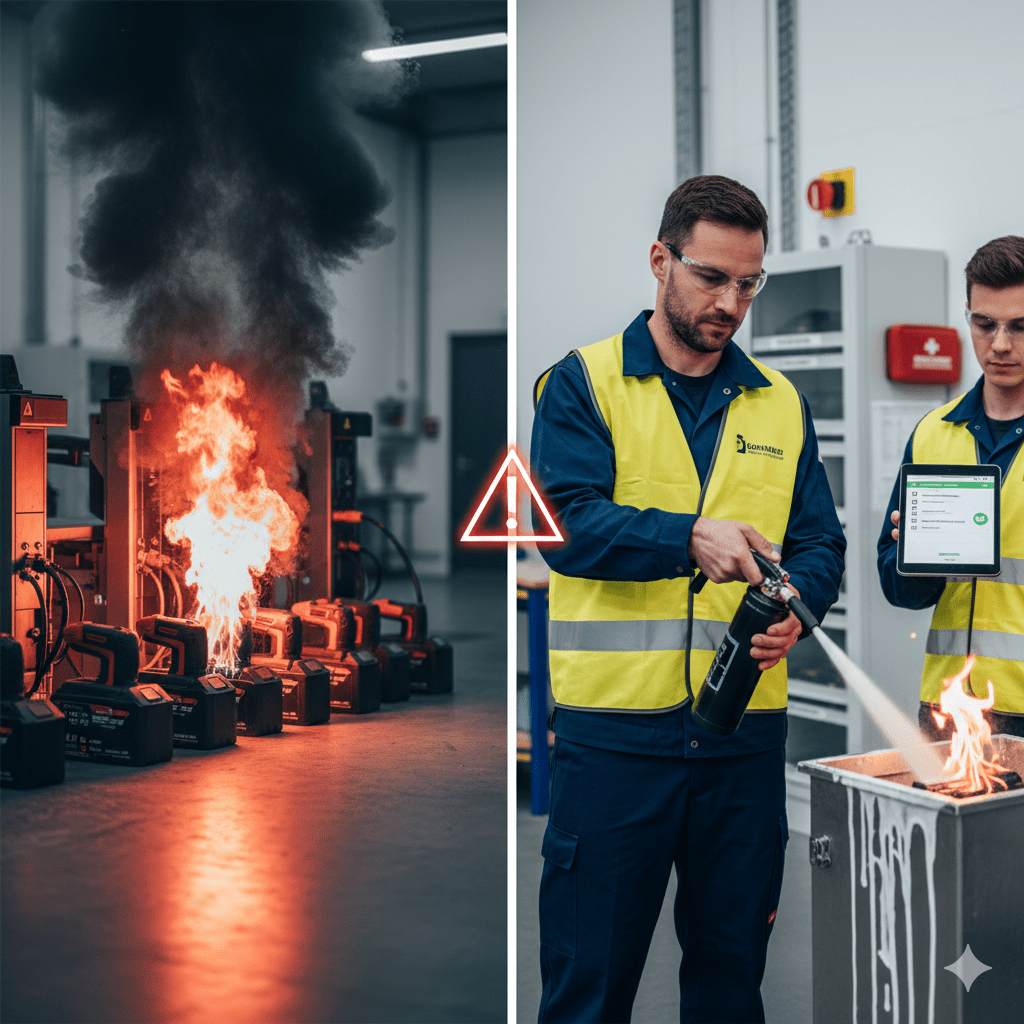 Akku-Brand im Betrieb: Schutz vor Li-Ion-Gefahren & Haftung